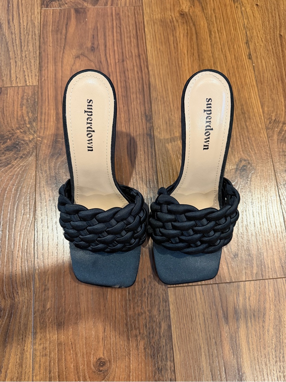 Superdown Women’s Braided Slide Heels in Black Size 8